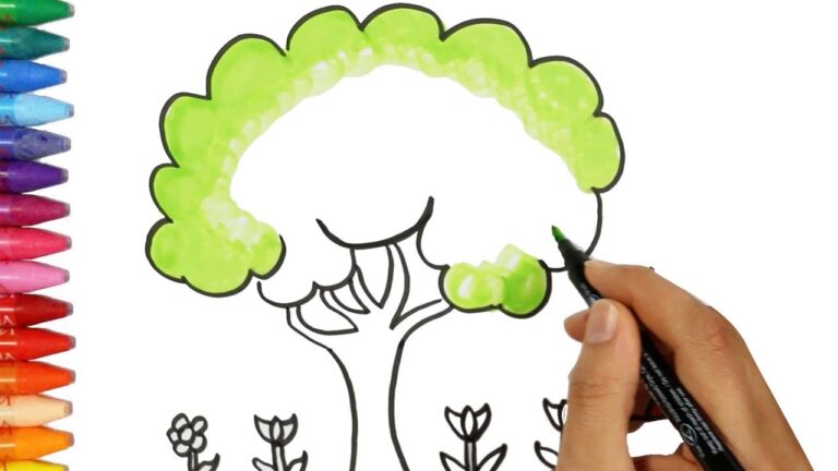 Árbol infantil para colorear: ¡Diviértete con la naturaleza!